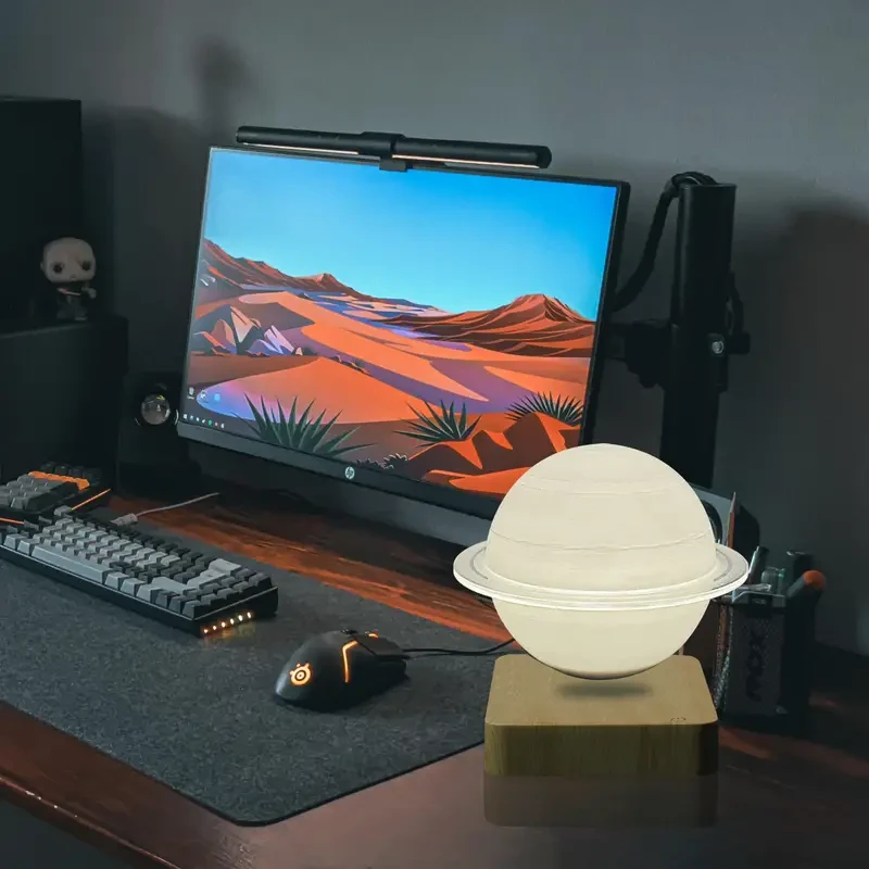 Floating Jupiter LED Table Lamp - Levitate & Rotate Night Light with Touch Control