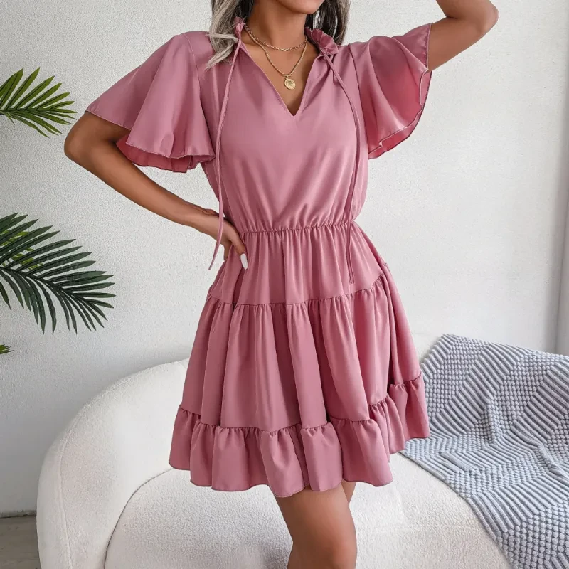 Flounced A-Line Skirt Dress