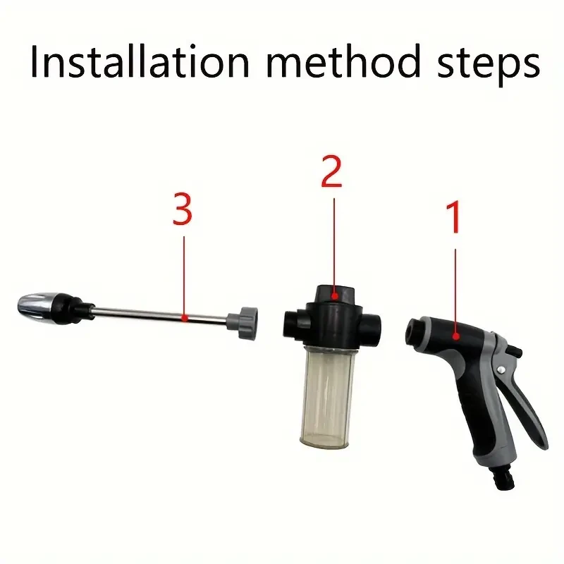 Portable High-Pressure Water Gun - Car Washer Garden Spray Hose With Foam Nozzle