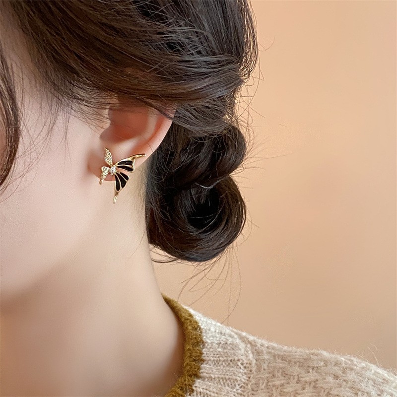 Rhinestone Butterfly Stud Earrings