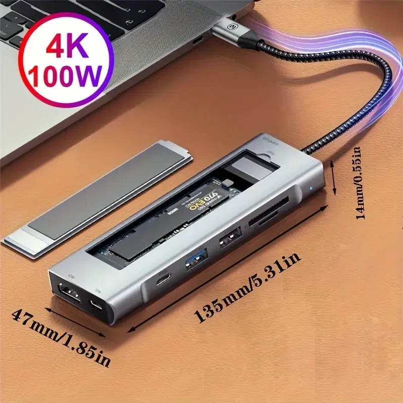 8-IN-1 USB C HUB SSD NVME Docking Station