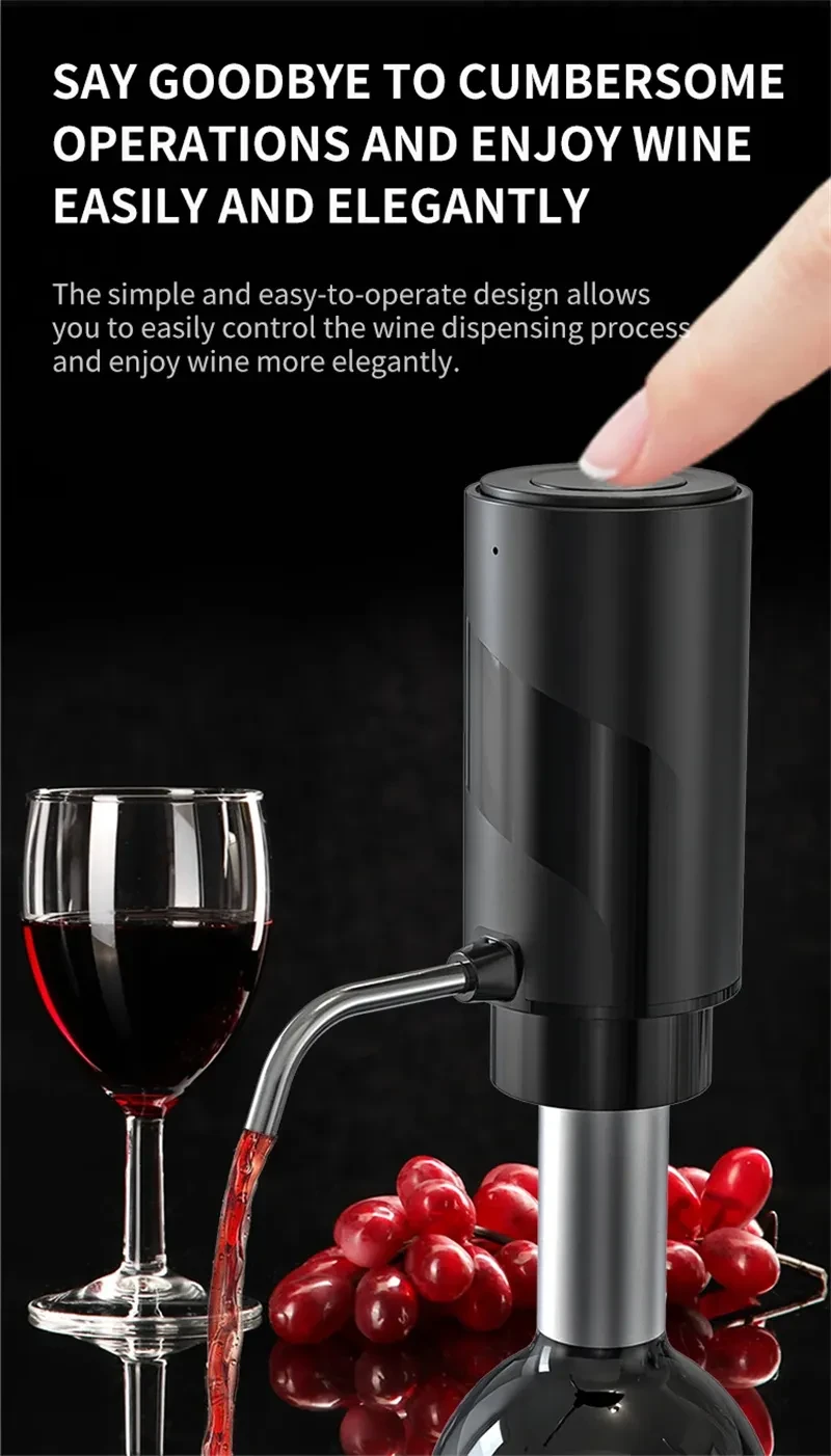 Electric Wine Aerator And Decanter Pump Dispenser Gift One Touch Operating Easy To Use Wine Decanter Kitchen Gadgets