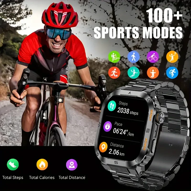 [Popular Choice] Gopanath Men's Smartwatch - Wireless Calling, AI Voice Assistant, IP68 Waterproof, Sports Tracker for Android & for iPhone, 2024, Motion Track