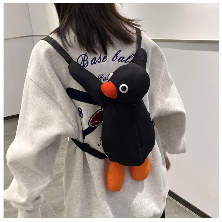 Cartoon Funny Cute Hug Penguin Backpack Personality Plush Doll Children's Single-shoulder Bag