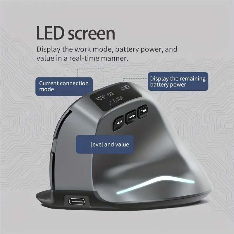 2.4G+BT Vertical Wireless Mouse
