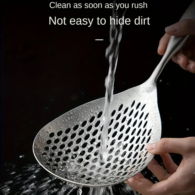 Large Stainless Steel Colander Skimmer - Durable Kitchen Strainer