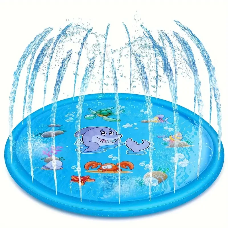 Outdoor Water Spray Mat - PVC Inflatable Splash-Proof Lawn Play Mat