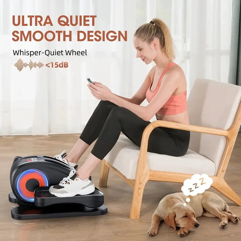 Under Desk Elliptical Machine - Quiet & Portable Electric Seated Pedal Exerciser with Remote Control & 12 Adjustable Speeds
