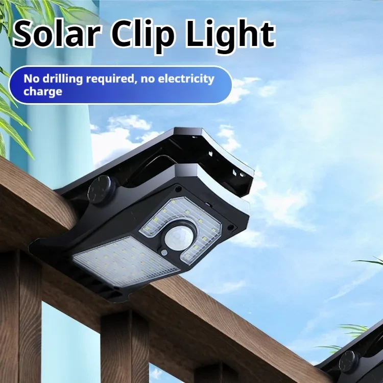 Solar Human Body Induction Waterproof Lighting Clip Lamp