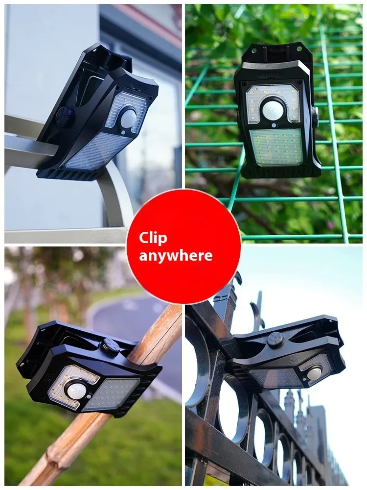 Solar Human Body Induction Waterproof Lighting Clip Lamp