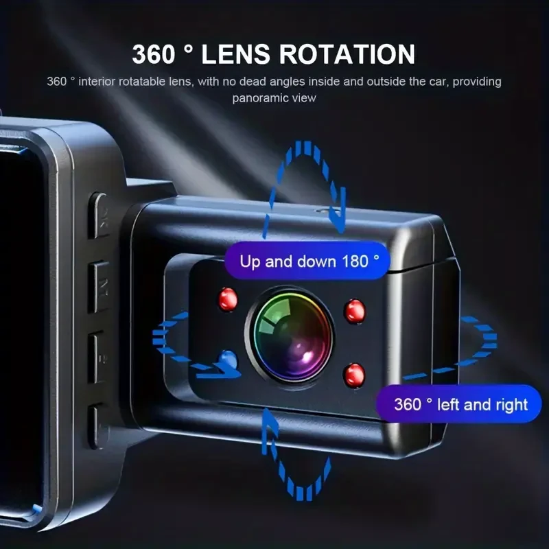 7.62 Cm Dual Lens Dash Cam For Cars, Front And Inside, Car Camera With Loop Recording, Night Vision, Wide Angle Car DVR Camera Car Video Recorder Vehicle Black Box