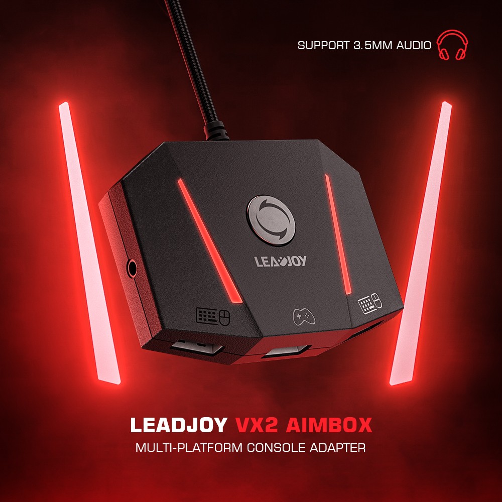 LEADJOY VX2 AimBox Keyboard Mouse Adapter Converter for Xbox Series X, Xbox Series S, PS4 & Nintendo Switch