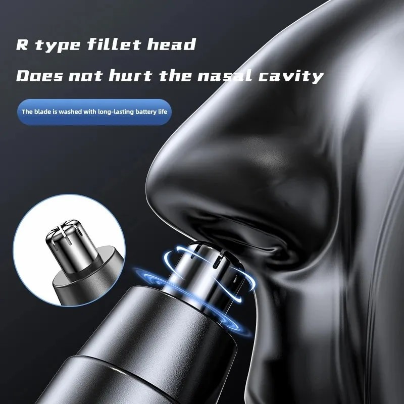 Black Electric Nose Hair Trimmer  Painless Ear and Nose Hair Trimmer for Men and Women