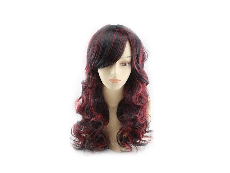 Long Wig (Black with Red)