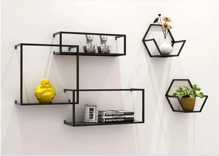 Nordic Wrought Iron Wall Shelf Creative Lattice