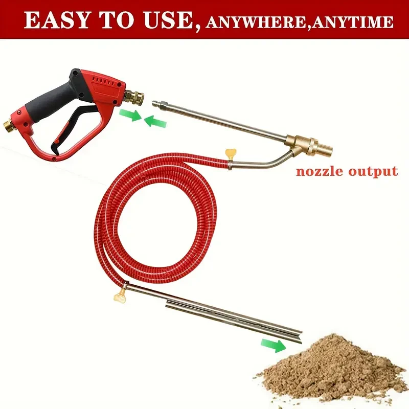 1 Set Professional Grade Pressure Washer Sandblasting Attachment Kit, 1/4 Inch Accessories with Safety Goggles, Nozzle, Couplers, and Hoses for Efficient Cleaning and Surface Preparation