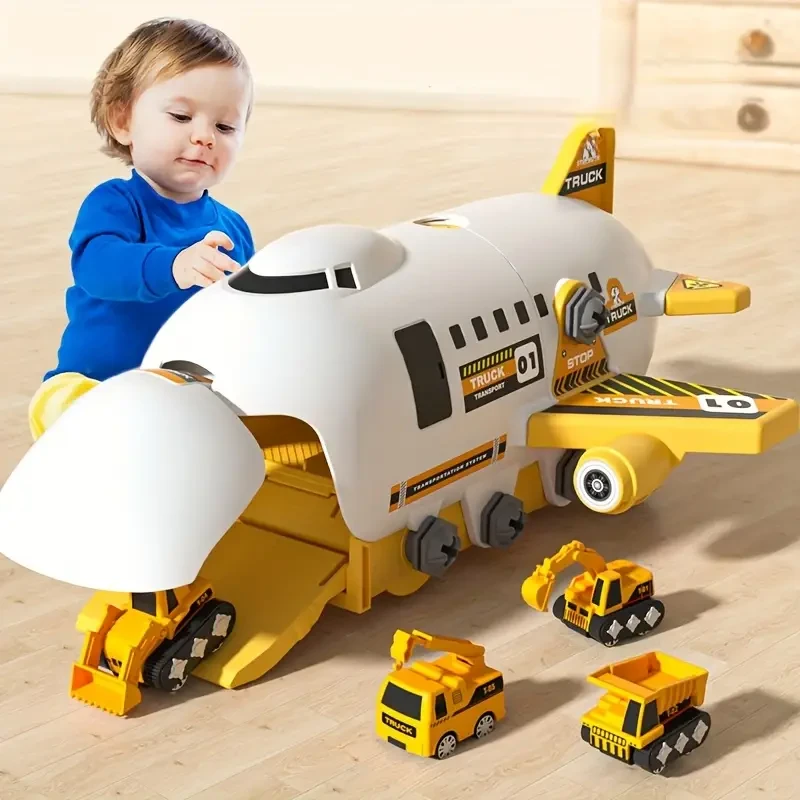 2-in-1 Transforming Track Airplane Toy Set