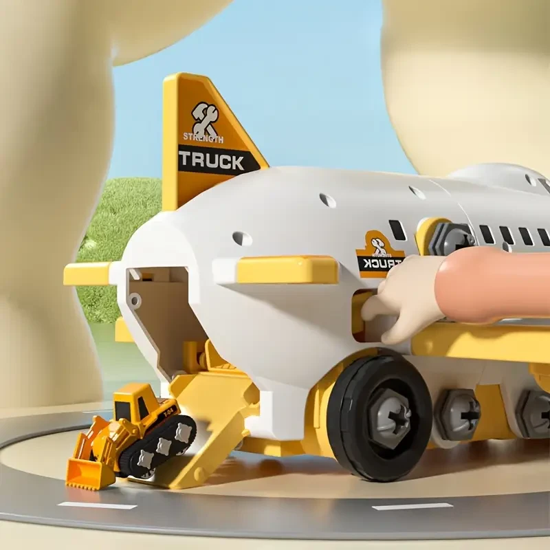 2-in-1 Transforming Track Airplane Toy Set