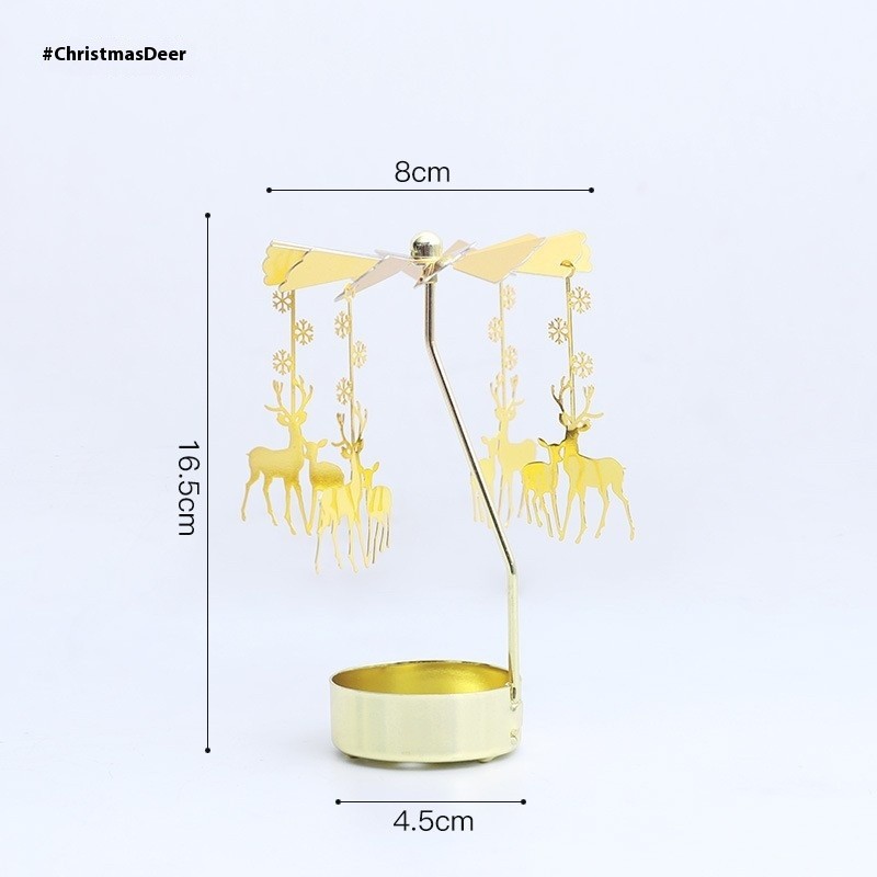 Aromatherapy Candlestick Girl Heart Golden Rotating Atmosphere Device
