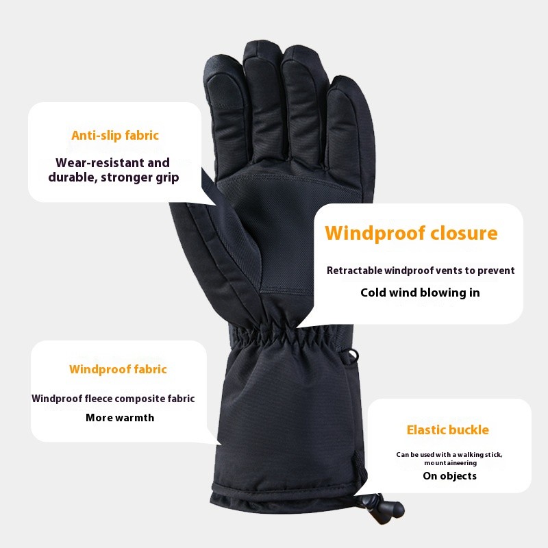 Men's And Women's Thick Outdoor Skiing And Cycling Gloves