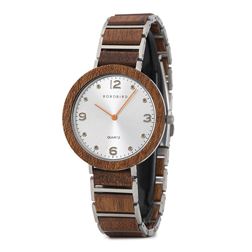 Quartz Wood Watch Waterproof Stainless Steel Casual Watch