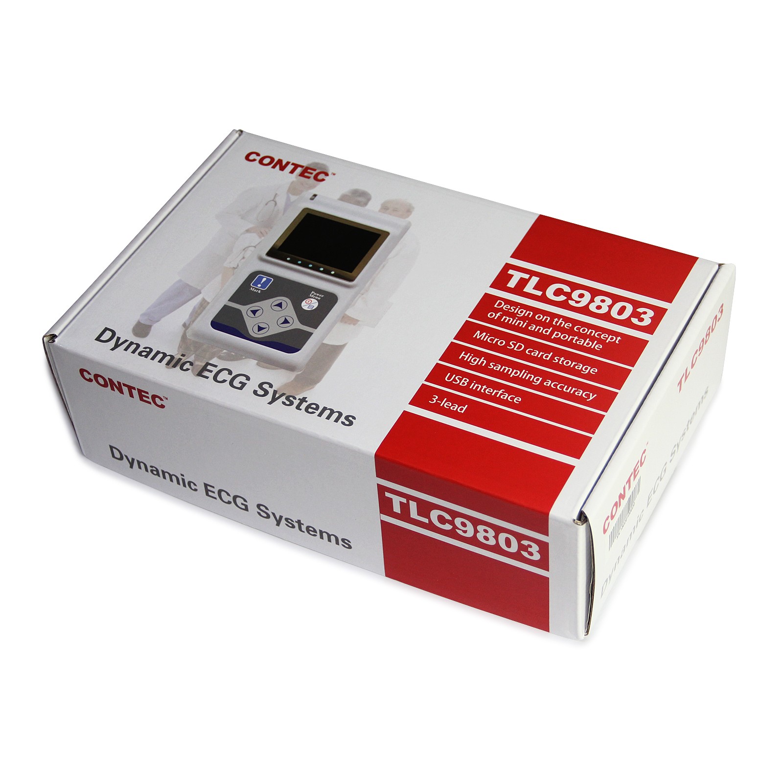 Handheld 24 Hours 3 Channel ECG EKG Holter Monitor System Contec TLC9803 PC Software