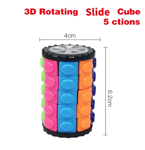Creative 3D Rotating Slid Cube Puzzle Color Tower Decompression Novel Cube Child Puzzle Toy Parent-child Montessori Prop Gift