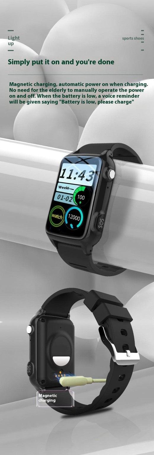 Elderly 4G All Netcom Smart Positioning Anti-Lost Watch