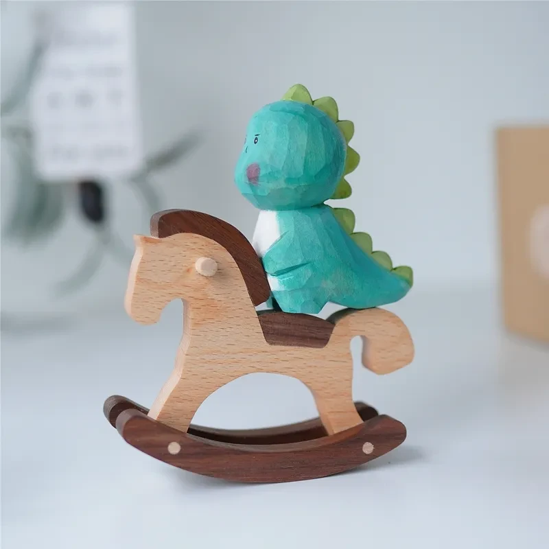 Small Dinosaurs Small Monsters Wood Carving Cute Hand-made Decoration