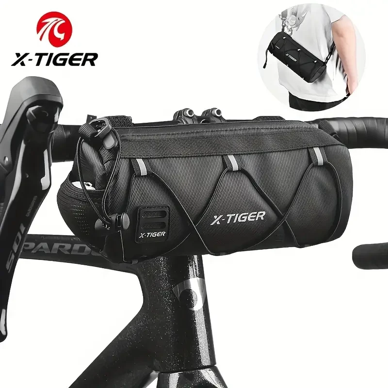 X-TIGER 1pc Waterproof Front Bike Bag, Large Capacity Mountain Bike Bag Made of Nylon, Cycling Accessories And Gear.