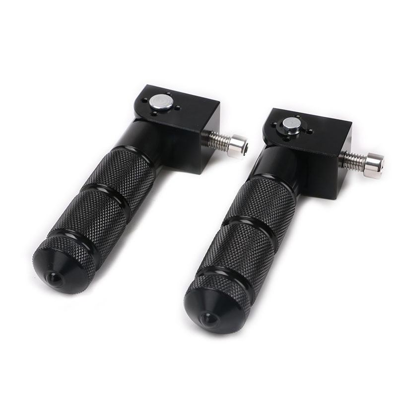2pcs Universal Motorcycle Parts Passenger Footpegs Anti-slip Rear Pedal Black