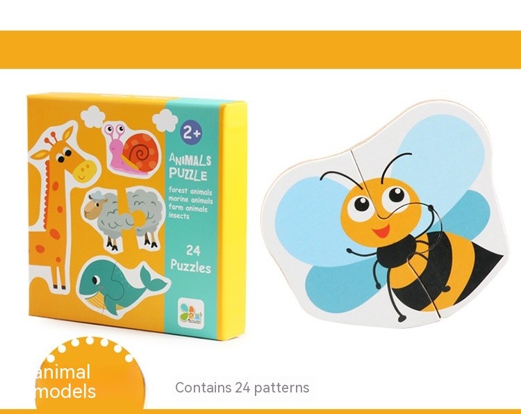 Wooden Early Education Enlightenment Toys Children's Large Matching Puzzle
