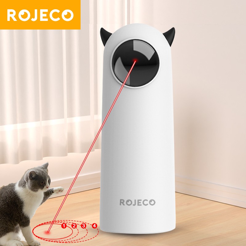 ROJECO Automatic Cat Toy  Smart Interactive LED Laser for Cats and Dogs