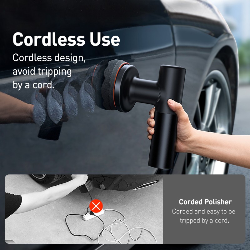 Baseus Car Polisher Machine Wireless Cordless Waxing and Polishing Tool with Adjustable Speed