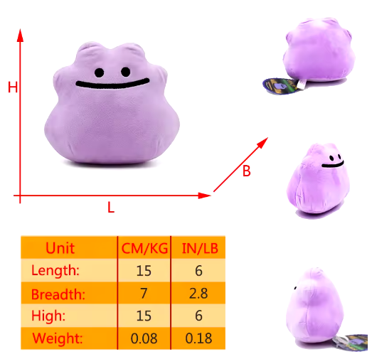 Pokemon Ditto Fliped Plush Doll Dragonite Magikarp Trubbish Double-Sided Doll Soft Stuffed Peluche Anime Birthday Xmas Gift