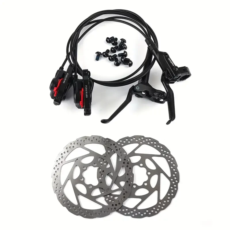 High-Performance Hydraulic Disc Brake Kit with 160mm Rotors for Front and Rear Wheels