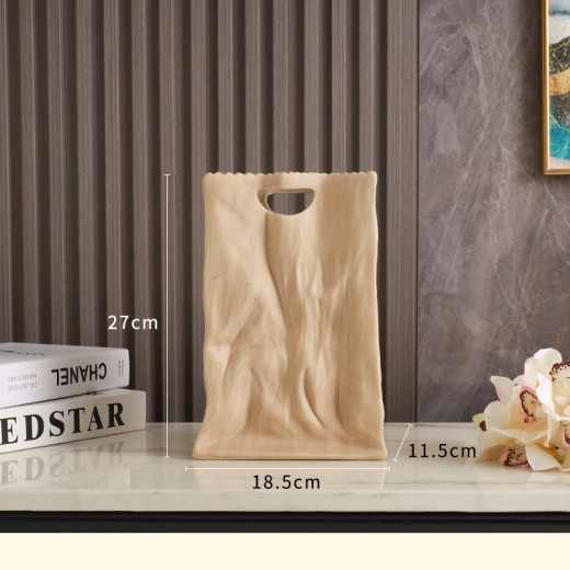Modern Home Ceramic Paper Bag Vase Decoration
