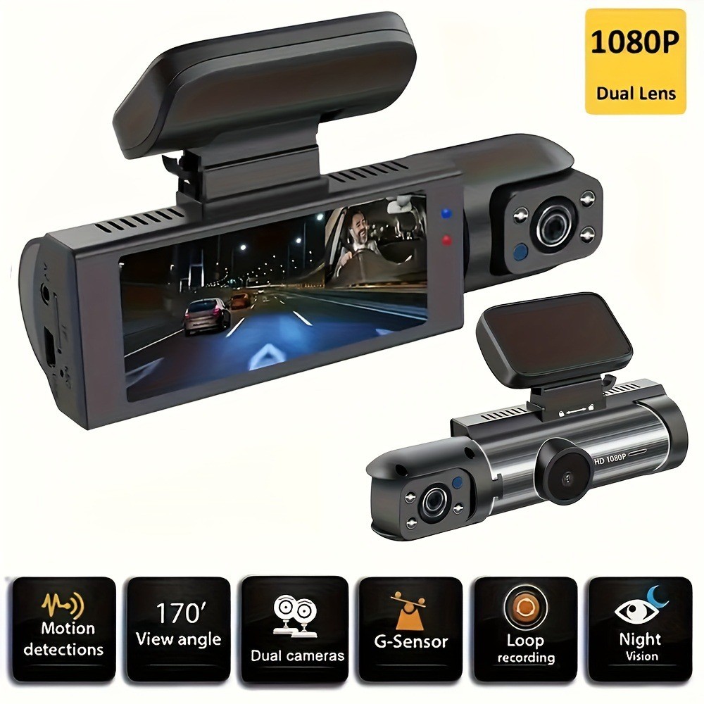 Car Driving Recorder HD Night Vision 1080p Car 360 Degrees Car Front Car Interior Double Mirror