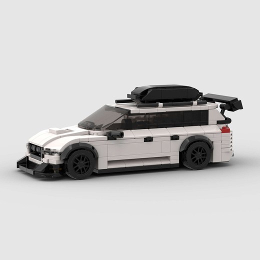 White Wagon Sports Car Moc Children's Toys