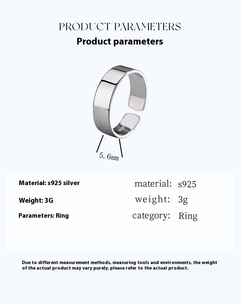 Korean Style Simple Graceful Glossy Unisex Open Ring