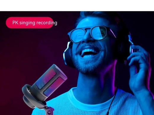 Condenser Microphone RGB Colorful Live Broadcast Wired Microphone