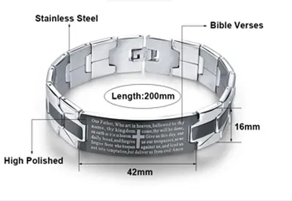 Cross stainless steel bracelet bracelet
