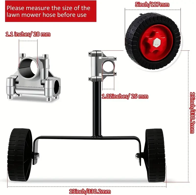 Adjustable Support Wheels Attachment for Weed Eater