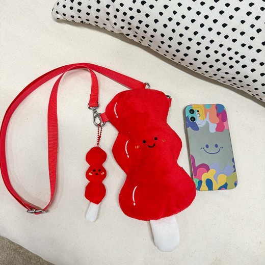 Creative Sugar-coated Haws On A Stick Plush Crossbody Bag