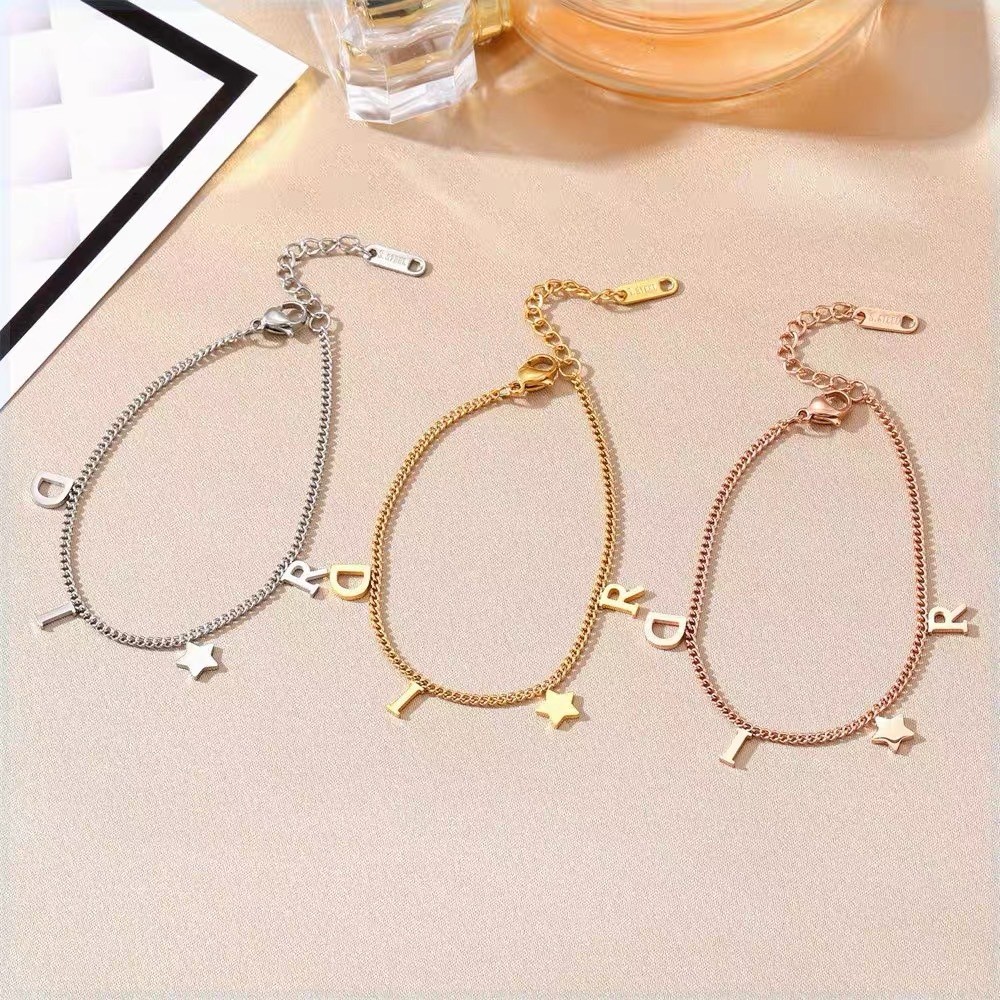 Korea New Fashion Letter Star Pendant Bracelet