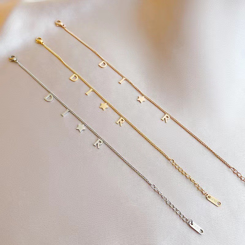 Korea New Fashion Letter Star Pendant Bracelet