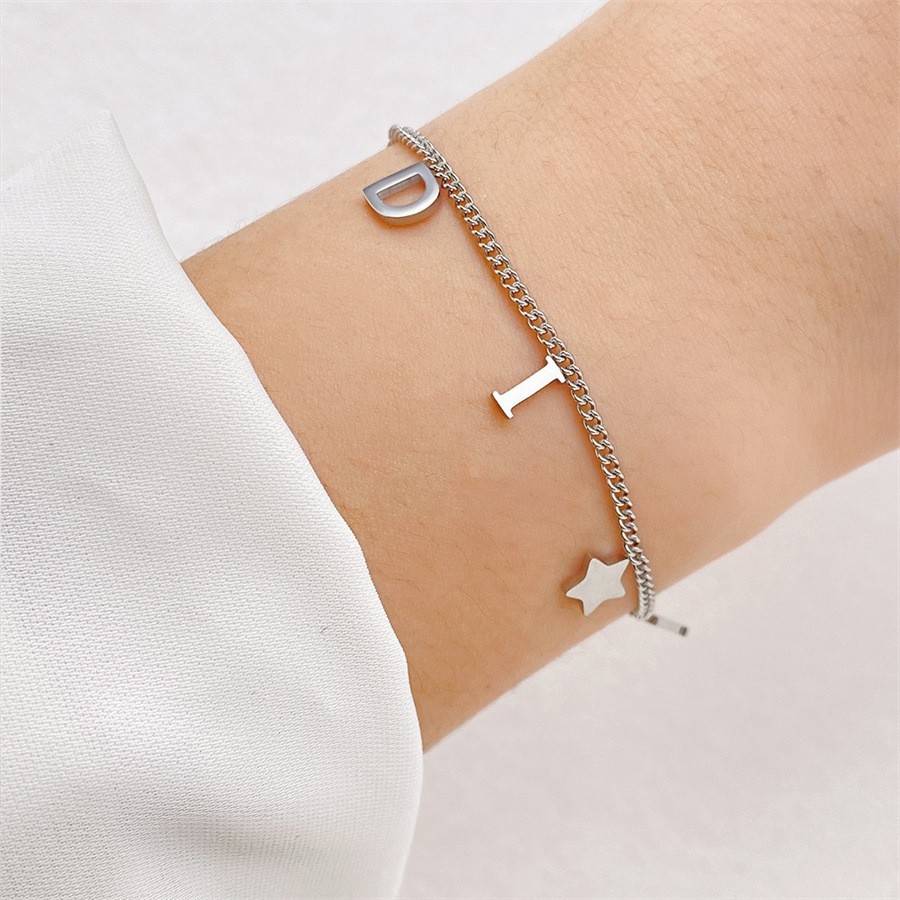Korea New Fashion Letter Star Pendant Bracelet