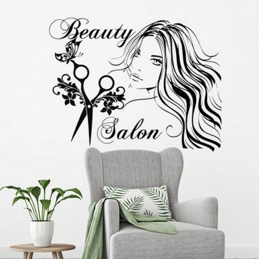Beauty Salon Barber Shop Window Decoration Carved Wall Stickers
