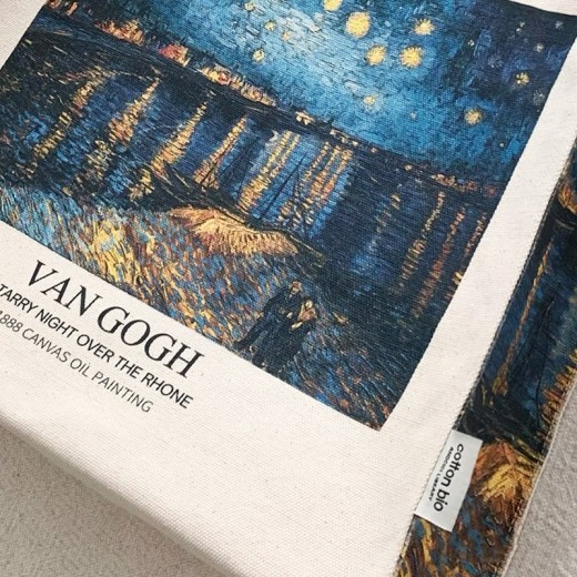 Van Gogh Museum Starry Sky On The Rhona River Zip Canvas Bag