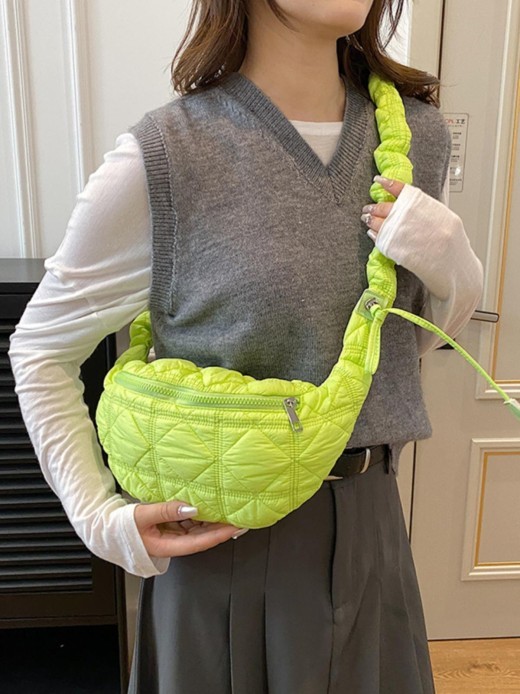 Women's All-match Casual Bubble Mini Pleated Slanted Chest Bag